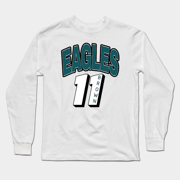 philadelphia eagles star AJ brown Long Sleeve T-Shirt by hot_issue